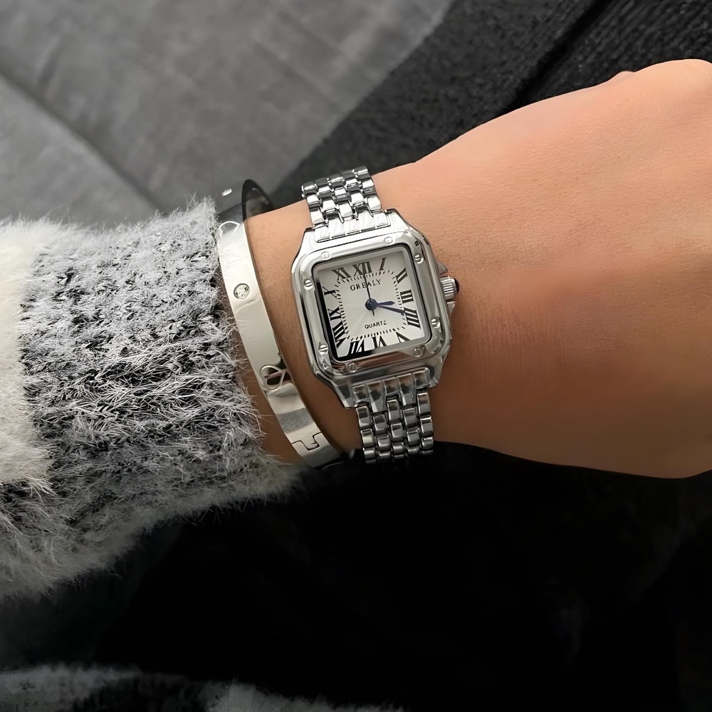 Panthere Classic Rectangle Stainless Steel Silver